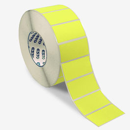 Fluor 1143 Etiketten-Rollen (3 Zoll Kern), Papier leuchtgelb